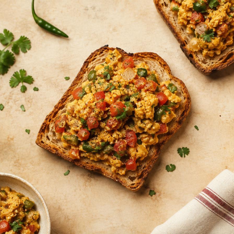 Masala Scramble on Toast
